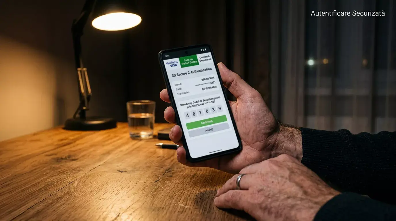Autentificare 3D Secure 2 la o depunere cu Visa pe o casă de pariuri online