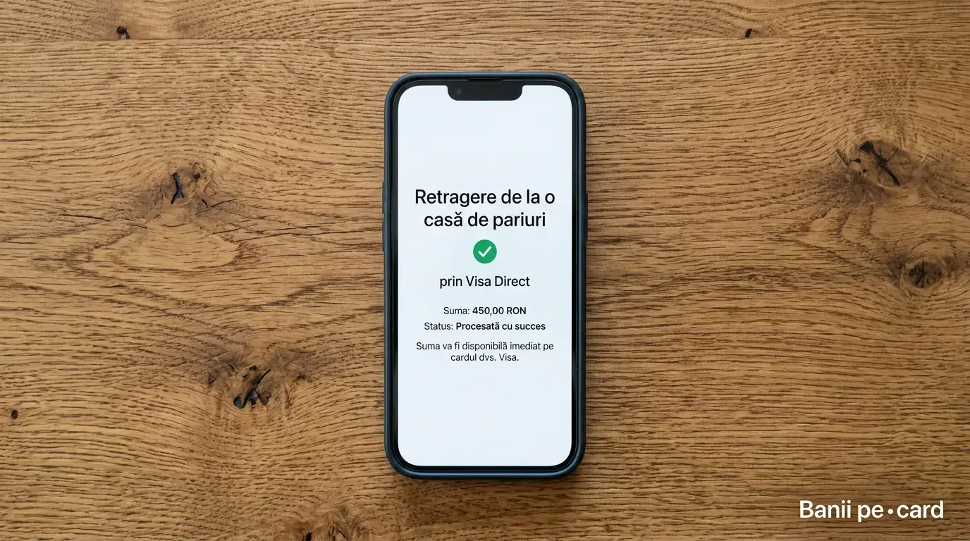 Retragere cu cardul Visa de la o casă de pariuri online prin Visa Direct